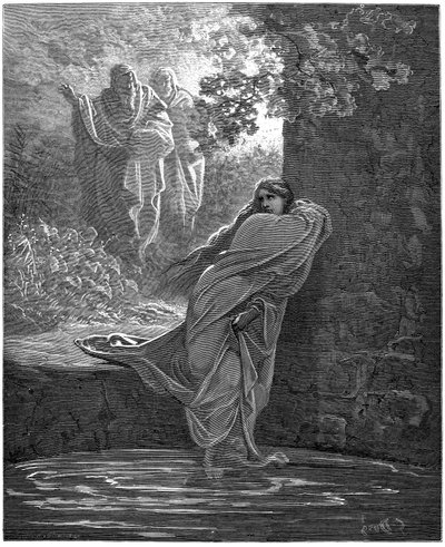 Suzanne au bain : illustration de Gustave Doré (1832-1883) pour La Bible - Gustave Dore