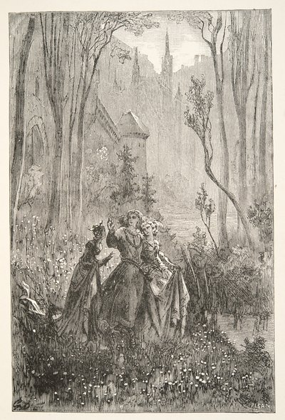 La Comtesse de la Fontaine et ses Demoiselles, des Histoires des Jours du Roi Arthur par Charles Henry Hanson, pub.1898 - Gustave Dore