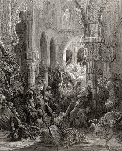 Les croisés massacrent les habitants de Césarée, illustration de 