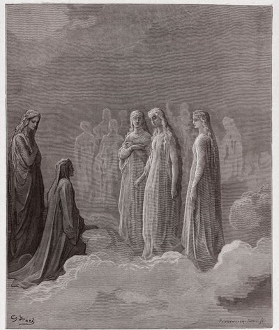 La Divine Comédie, Paradiso, Chant 3 : Le premier royaume : Piccarda Donati et les âmes dont les vœux ont été brisés - par Dante Alighieri (1265-1321) - Illustration par Gustave Doré (1832-1883) - Gustave Dore
