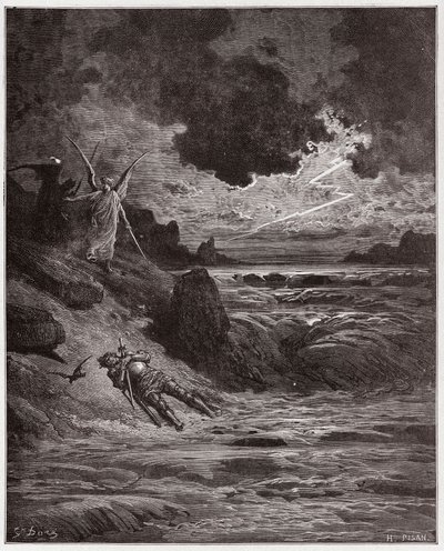 La Divine Comédie, Purgatorio, Chant 5 : Le corps de Buonconte da Montefeltro dans l