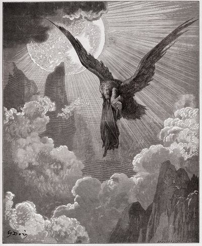 La Divine Comédie, Purgatoire, Chant 9: Dante, en rêve, est emporté par un aigle - Illustration de Gustave Doré - Gustave Dore