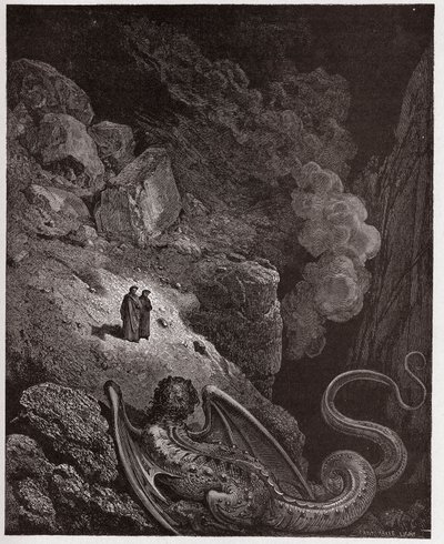 La Divine Comédie, Inferno, Chant 17 : Géryon, symbole de la tromperie - par Dante Alighieri (1265-1321) - Illustration par Gustave Doré (1832-1883) - Gustave Dore