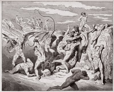 La Divine Comédie, Enfer, Chant 18 : Diables et séducteurs - par Dante Alighieri - Illustration par Gustave Doré - Gustave Dore