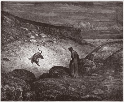 La Divine Comédie, Enfer, Chant 1: La panthère au début de l