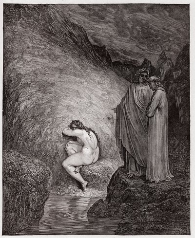 La Divine Comédie, Inferno, Chant 30 : Myrrha, condamnée pour inceste - par Dante Alighieri (1265-1321) - Illustration par Gustave Doré (1832-1883) - Gustave Dore
