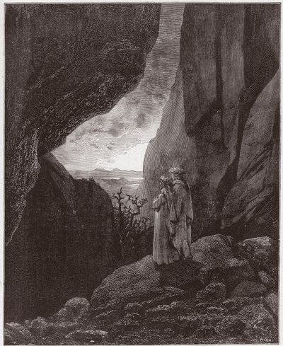 La Divine Comédie, Inferno, Chant 34 : Virgile et Dante montent au monde supérieur - par Dante Alighieri (1265-1321) - Illustration par Gustave Doré (1832-1883) - Gustave Dore