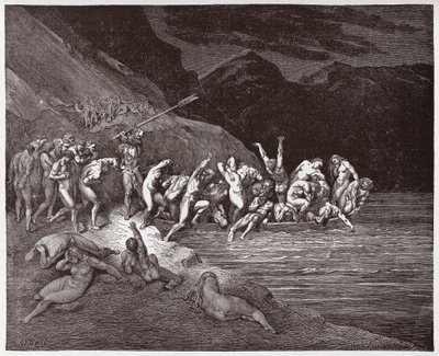 La Divine Comédie, Inferno, Chant 3 : Les âmes condamnées embarquant pour traverser l