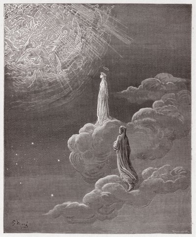 La Divine Comédie, Paradis, Chant 14: Dante et Béatrice traduits dans la sphère de Mars - Illustration de Gustave Doré - Gustave Dore