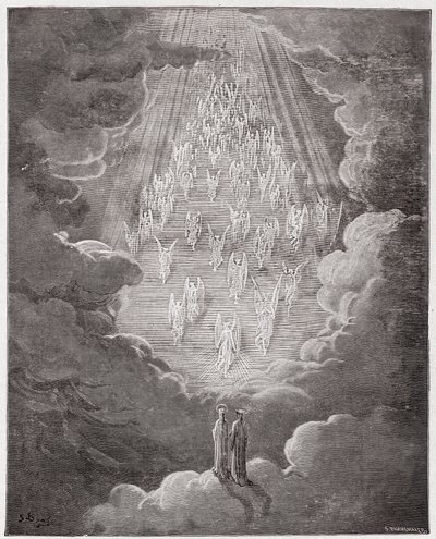 La Divine Comédie, Paradiso, Chant 21 : Béatrice et Dante dans la sphère de Saturne - par Dante Alighieri (1265-1321) - Illustration par Gustave Doré (1832-1883) - Gustave Dore
