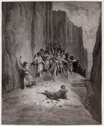 La Divine Comédie, Purgatoire, Chant 15 : La vision de Dante de la lapidation d