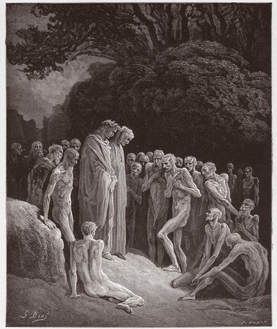 La Divine Comédie, Purgatorio, Chant 23 : Les âmes des gourmands - par Dante Alighieri (1265-1321) - Illustration par Gustave Doré (1832-1883) - Gustave Dore