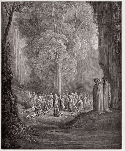 La Divine Comédie, Purgatorio, Chant 24 : Les âmes gourmandes criant sous l