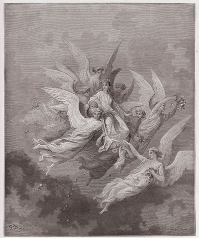 La Divine Comédie, Purgatorio, Chant 30 : Béatrice parmi les anges - par Dante Alighieri (1265-1321) - Illustration de Gustave Doré (1832-1883). - Gustave Dore