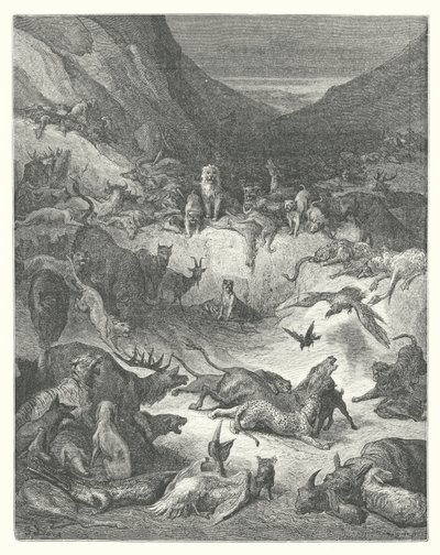 Les Fables de La Fontaine : Les Animaux malades de la peste - Gustave Dore