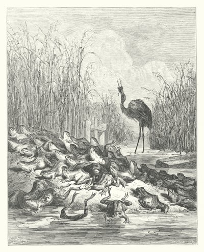 Les Fables de La Fontaine : Les Grenouilles qui demandent un roi - Gustave Dore