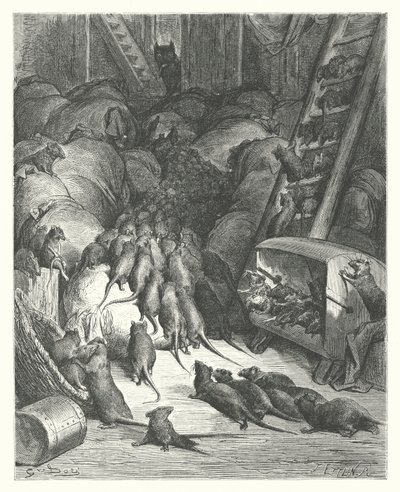 Les Fables de La Fontaine : La Ligue des Rats - Gustave Dore