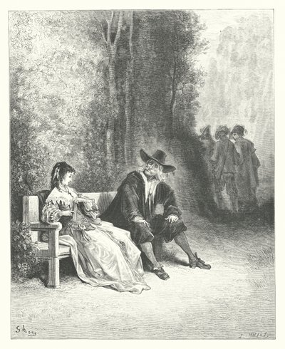 Les Fables de La Fontaine : La Jeune Fille (gravure) - Gustave Dore