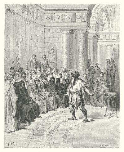 Les Fables de La Fontaine : Le Paysan du Danube - Gustave Dore