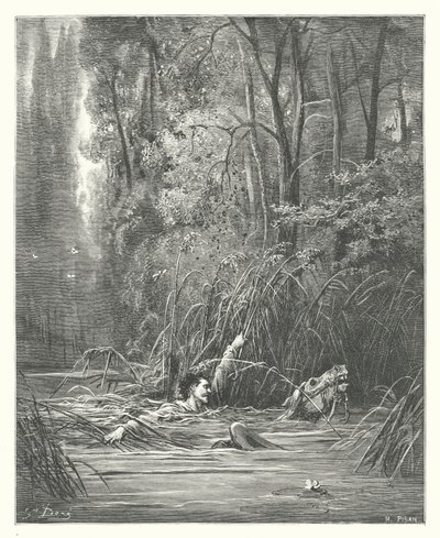 Les Fables de La Fontaine : Le Torrent et la Rivière - Gustave Dore