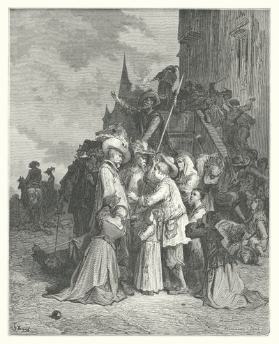 Les Fables de La Fontaine : Les Vautours et les Pigeons (gravure) - Gustave Dore