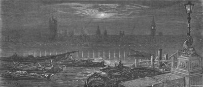 Les Maisons du Parlement la nuit, 1872 - Gustave Dore