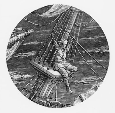 Le marin en haut du pont du navire, scène de 