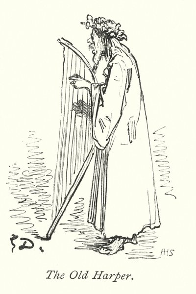 Le vieux Harper (gravure) - Gustave Dore