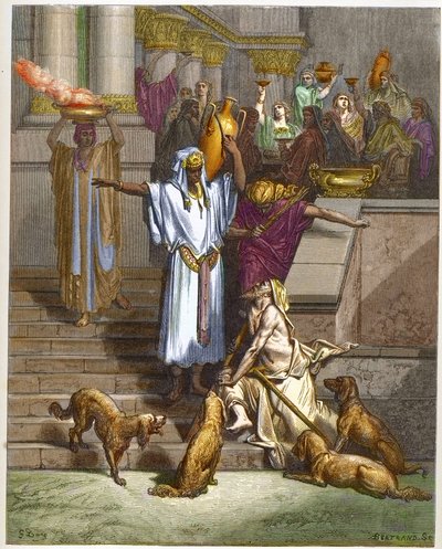 La parabole du riche et du pauvre Lazare - gravure de 