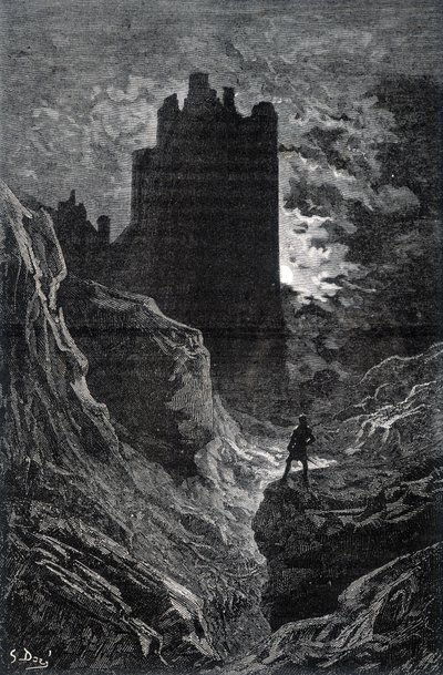 Le château de la peur - illustration de la peur par Gustave Doré, gravure - Gustave Dore