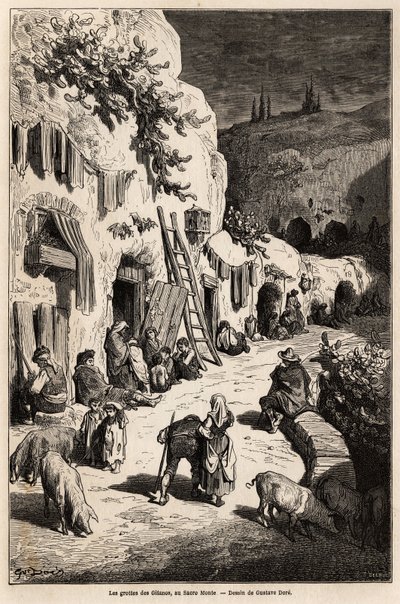 Les grottes (maisons souterraines) des gitans, à Sacro Monte, à Grenade - Gustave Dore