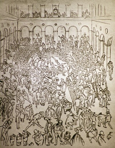 Le monde capitaliste frénétique à la Bourse de Paris - Gustave Dore