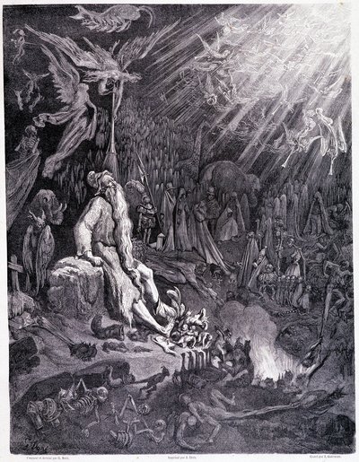 Le dernier jugement mettra fin à votre tourment... Planche XII - Illustration par Gustave Doré (1832-1883), pour La légende du Juif errant par Pierre Dupont, édition Librairie du magasin pittoresque, Paris 1862 - Gustave Dore