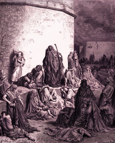 Le peuple pleure sur Jérusalem, par Doré - Bible - Gustave Dore
