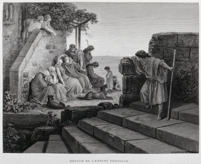 Le retour du fils prodigue, Illustration de la Bible de Doré - Gustave Dore