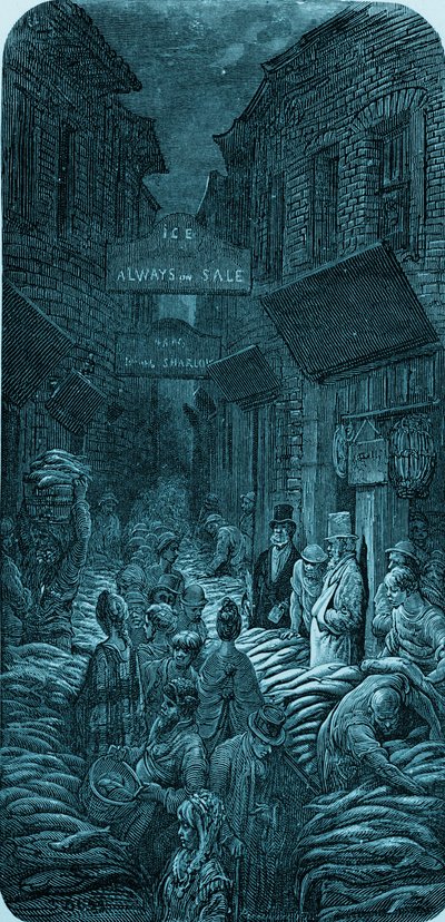 Marché aux poissons victorien, gravure de Gustave Doré - Gustave Dore