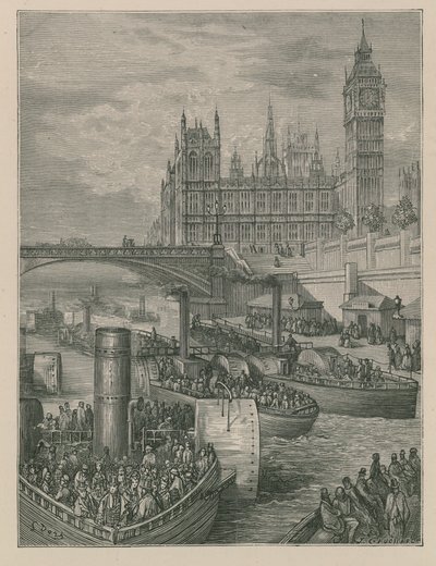 Escaliers de Westminster - Départ des vapeurs - Gustave Dore