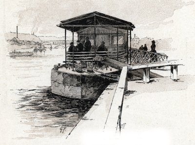 Embarcadère des Bateaux-Mouches sur la Seine, Paris (dessin de Gustave Fraipont) - Gustave Fraipont