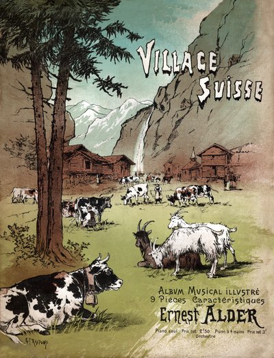 Ferme et paysage dans les Alpes suisses - Gustave Fraipont