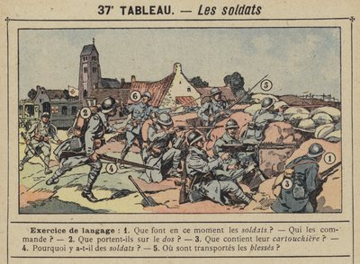 Les soldats (lithographie en couleur) - Gustave Fraipont