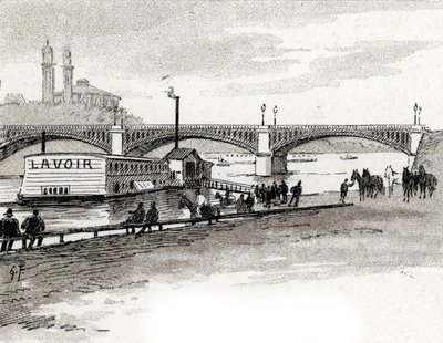 Vue du pont de Grenelle à Paris (dessin de Gustave Fraipont) - Gustave Fraipont
