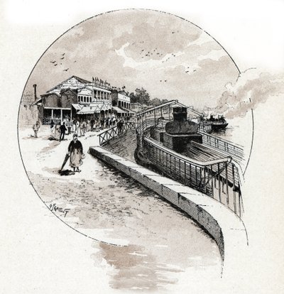 Vue du quartier du Point du Jour, Boulogne-Billancourt Dessin de Gustave Fraipont (1849-1923) de Saint-Juirs - Gustave Fraipont