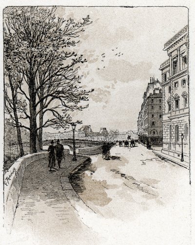 Vue du Quai des Orfèvres, Île de la Cité, Paris - Gustave Fraipont