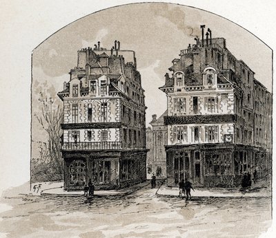 Vue des vieilles maisons du Pont-Neuf à Paris (dessin de Gustave Fraipont) - Gustave Fraipont