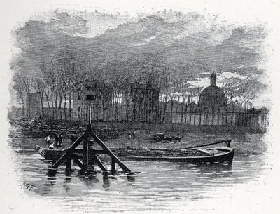 Vue de la grue à eau du quai d