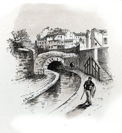 Vue de la Bièvre près des Gobelins, Paris (dessin de Gustave Fraipont) - Gustave Fraipont