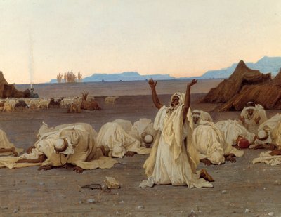 Prière du soir dans le désert du Sahara (détail) - Gustave Guillaumet