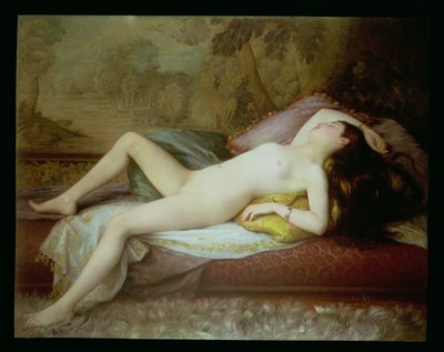 Nu allongé sur une chaise longue - Gustave Henri Eugene Delhumeau