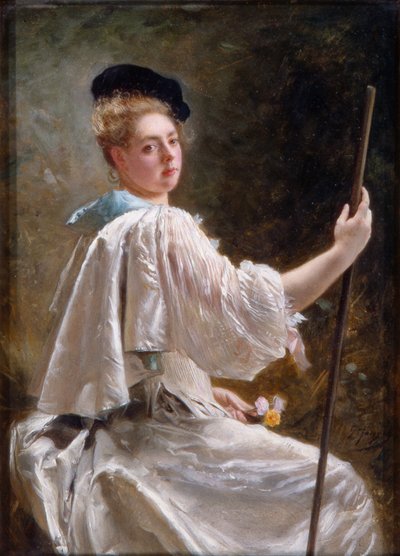 Dame avec un bâton - Gustave Jacquet
