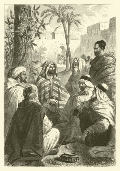 Le conteur arabe (gravure) - Gustave Janet
